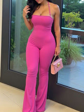 NewWomen's Solid Color Halter Neck Casual Fashion Jumpsuit